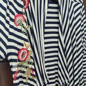 Soft Surroundings Belle Du Jour Embroidered Cardigan Jacket